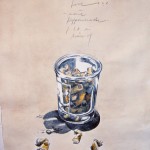 Kippen - Buntstift auf Bütten 40 x 25cm